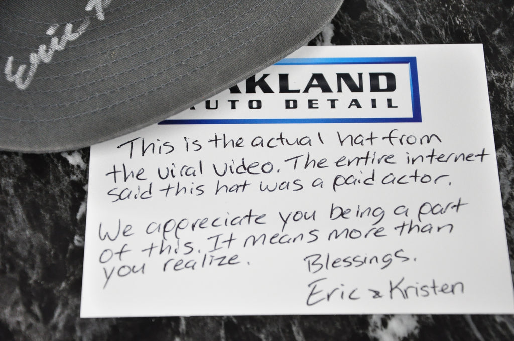 20M Views! Hat tossed in viral video - Grey Front/White Mesh Hat - Autographed - Silver Marker