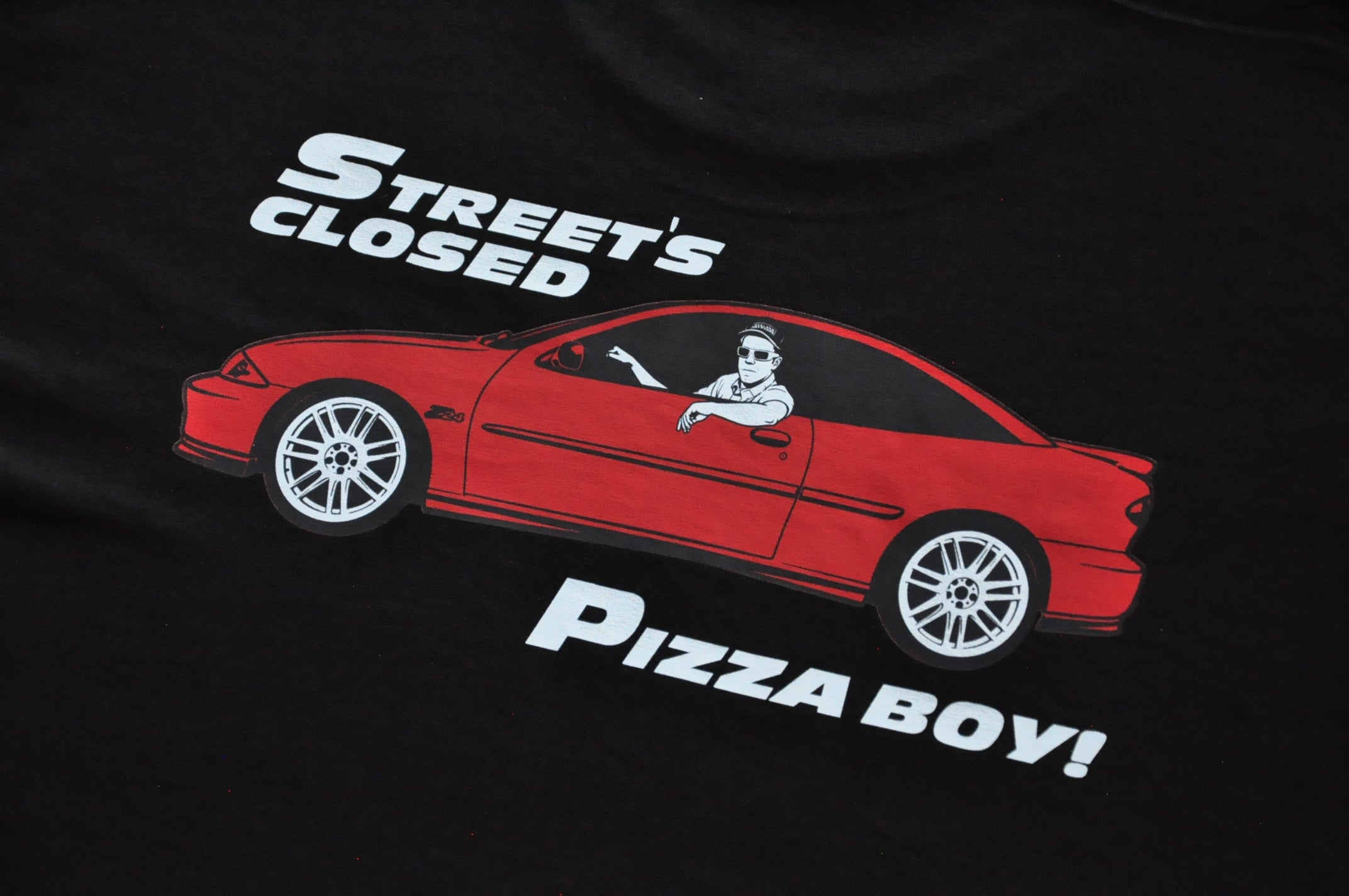 Black T-Shirt - Street's Closed Pizza Boy